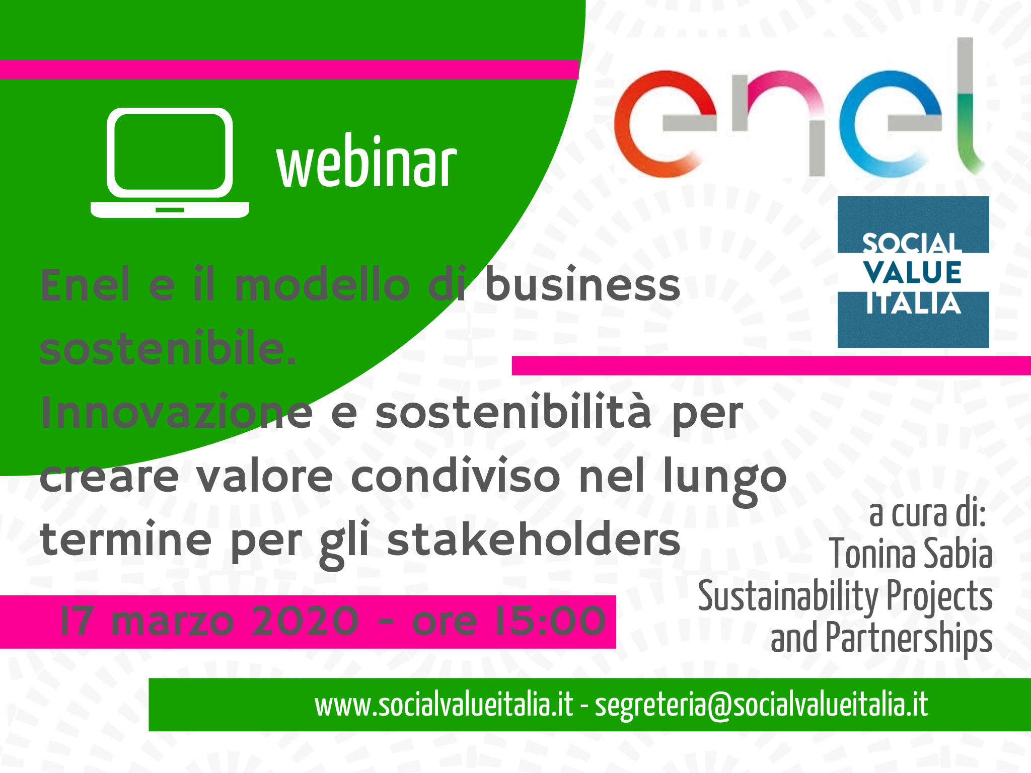 Webinar: Enel e il modello di business sostenibile