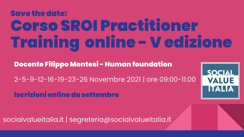 Corso SROI Practitioner Training online – V edizione