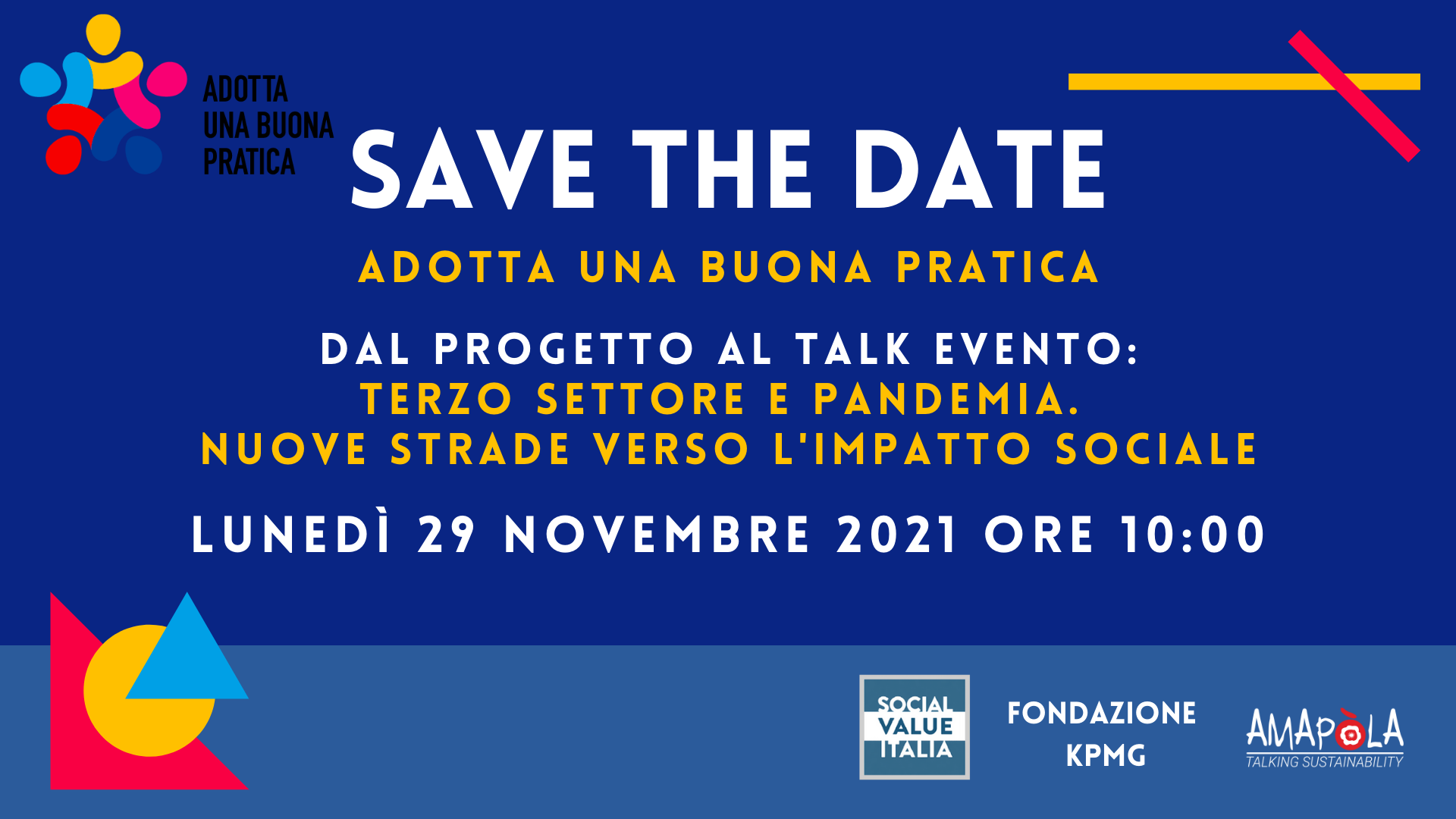 Save the date convegno: Terzo settore e pandemia. Nuove strade verso l’impatto sociale 29/11