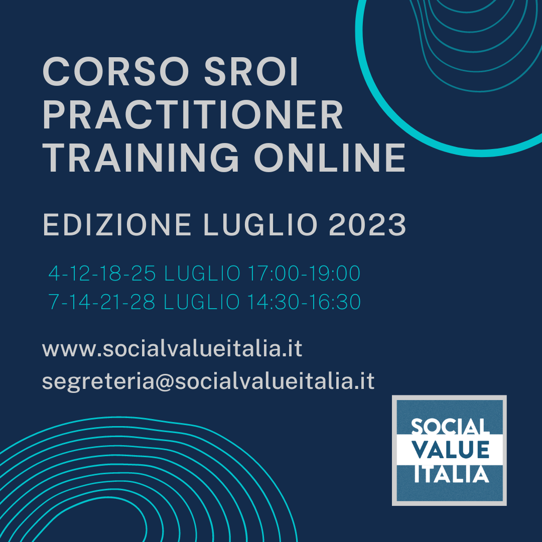 Corso SROI practitioner training online – luglio 2023